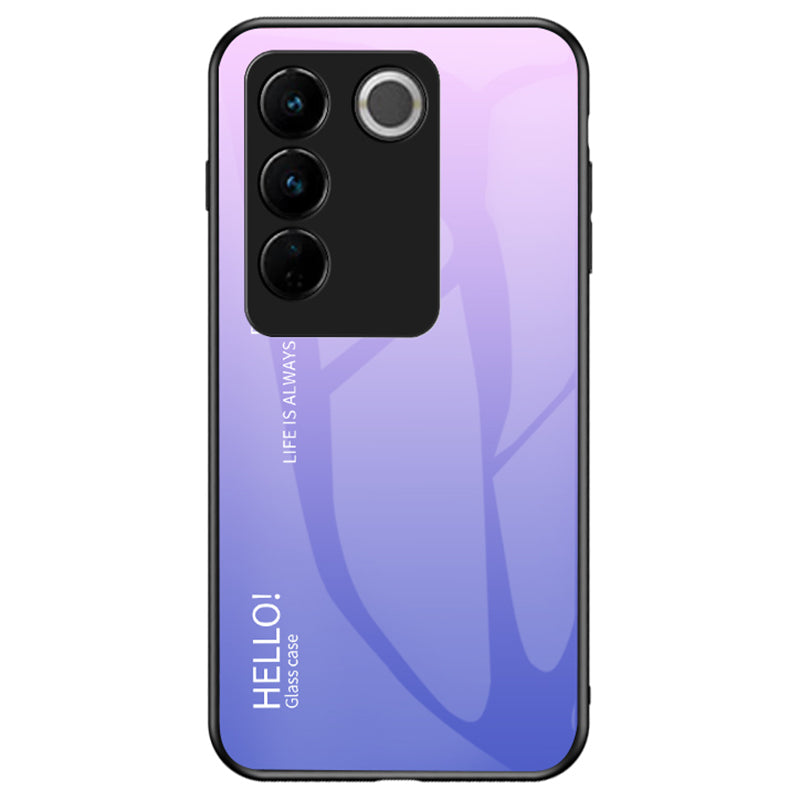 For vivo S16 S16 Pro Gradient Color Fall-proof Tempered Glass Back Shell Hard PC Soft TPU Hybrid Phone Case For vivo S16 S16 Pro Gradient Color Fall-proof Tempered Glass Back Shell Hard PC Soft TPU Hybrid Phone Case